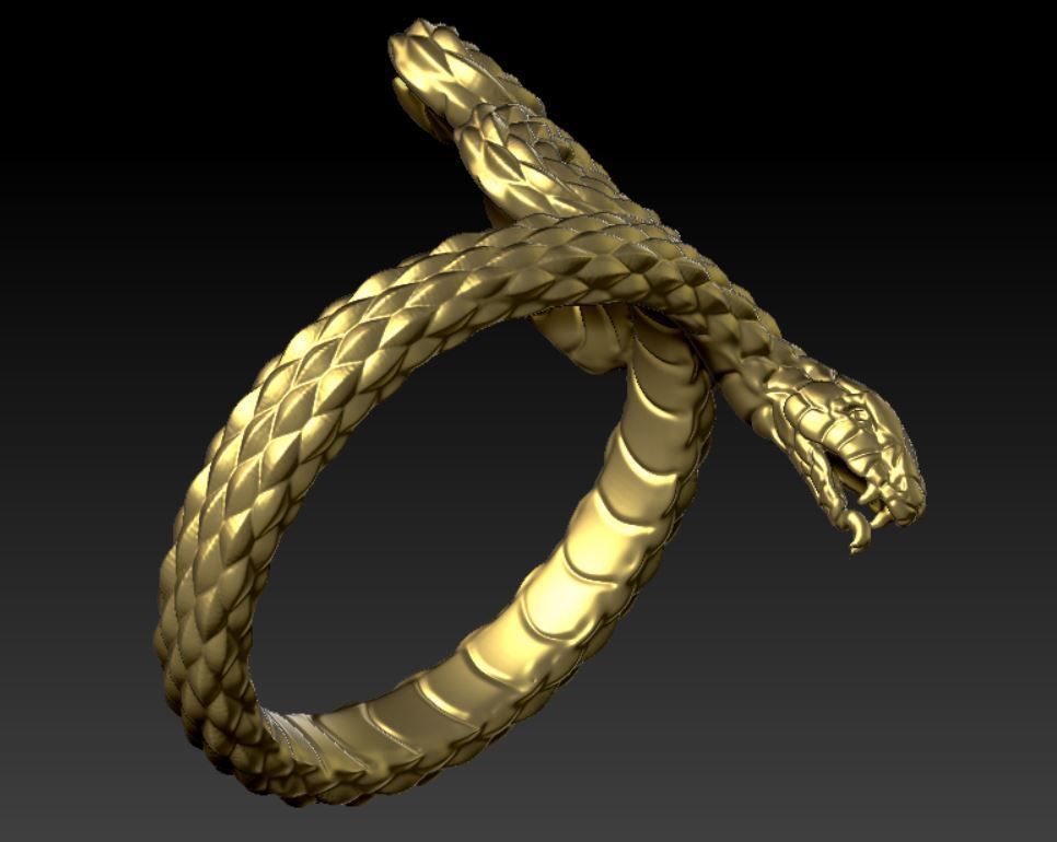 Snake Ring 3D print model_3
