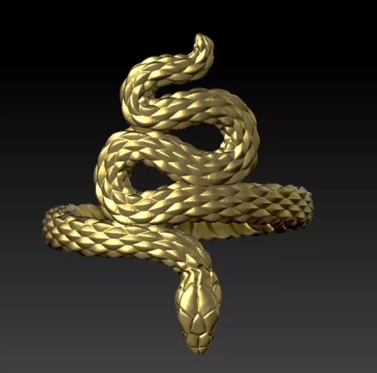 Snake Ring 3D print model_0