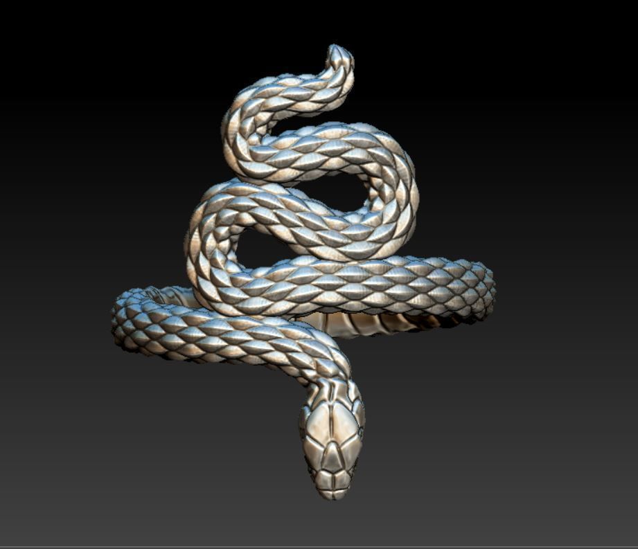 Snake Ring 3D print model_4