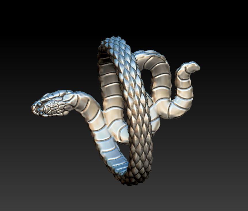 Snake Ring 3D print model_2