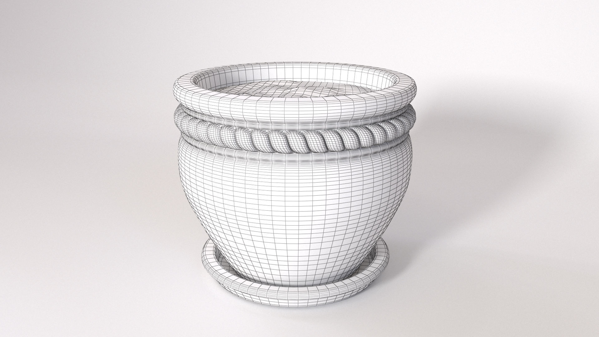 Flower Pot With Saucer and Soil 3D model_9