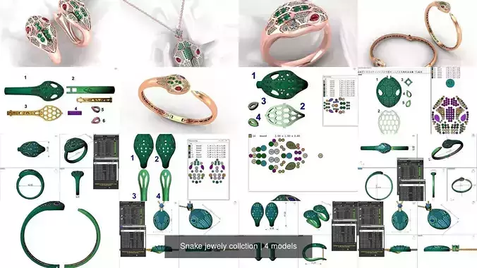 Snake jewely collction 3D Model Collection