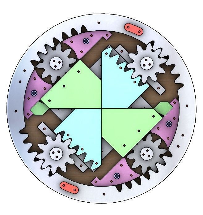 SL4BLSH40A-Laser Cut Square Hole Sliding Iris Diaphragm 3D print model_15