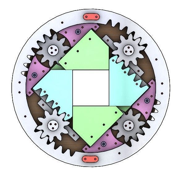 SL4BLSH40A-Laser Cut Square Hole Sliding Iris Diaphragm 3D print model_7