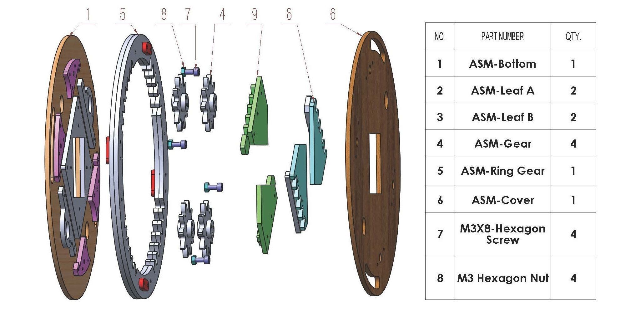 SL4BLSH40A-Laser Cut Square Hole Sliding Iris Diaphragm 3D print model_8
