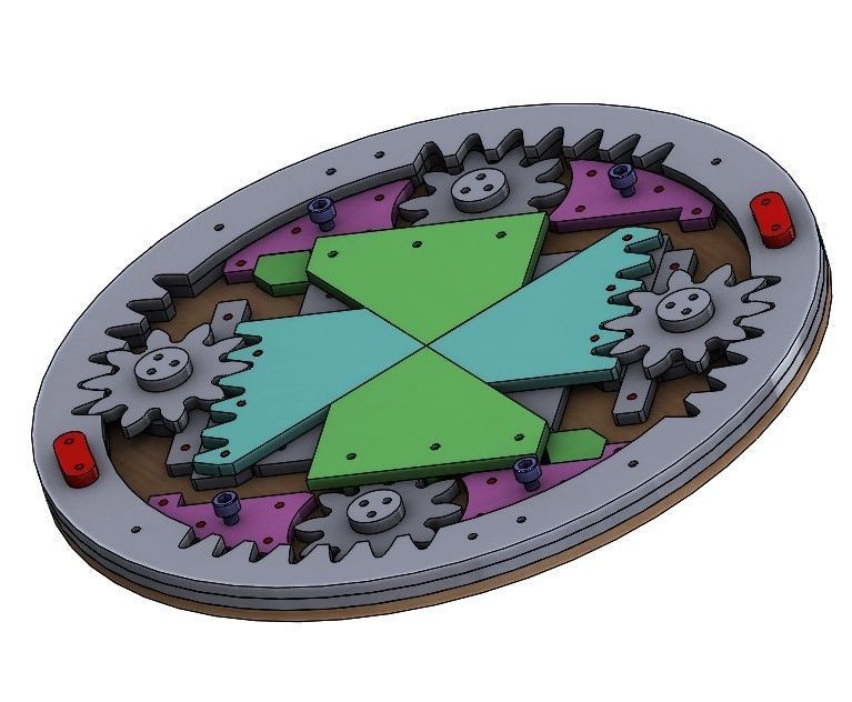 SL4BLSH40A-Laser Cut Square Hole Sliding Iris Diaphragm 3D print model_17