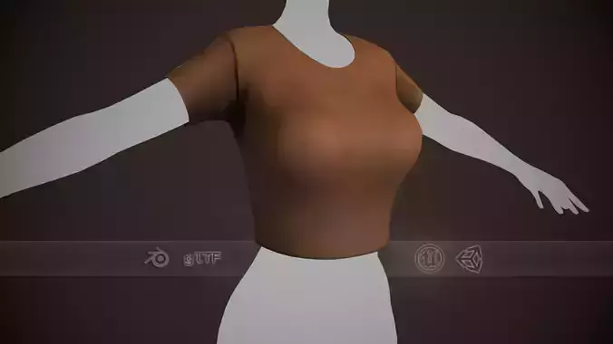 Female Brown T-Shirt Style 2