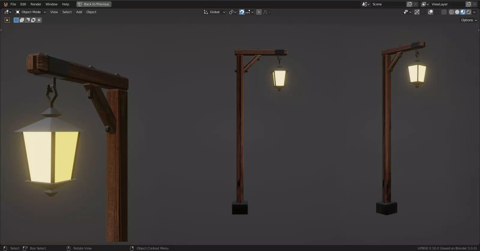 Basic Lamp Post - 1 Sided -  3D model_0