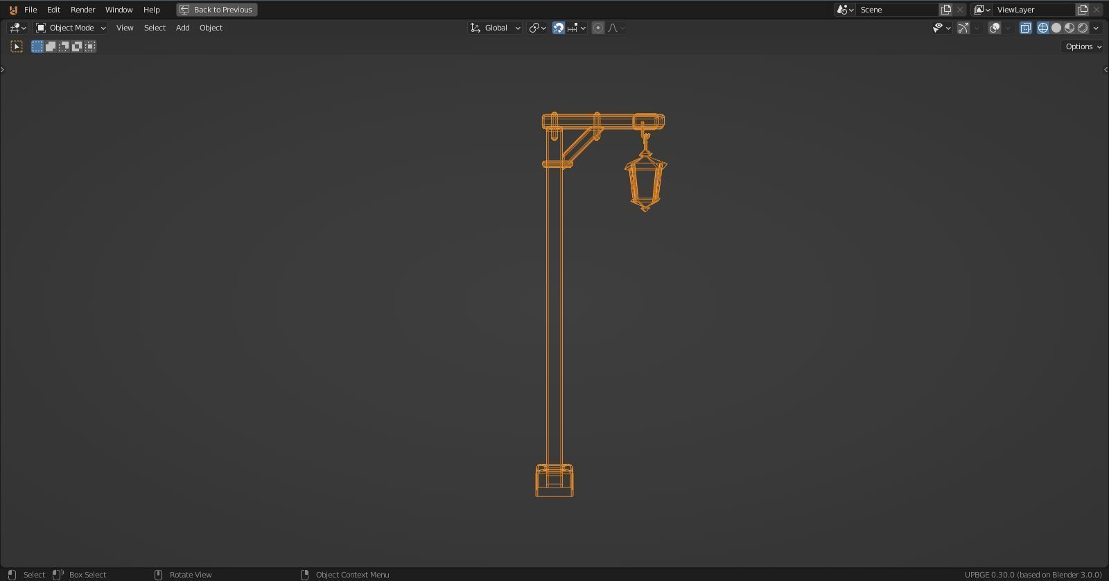 Basic Lamp Post - 1 Sided -  3D model_5