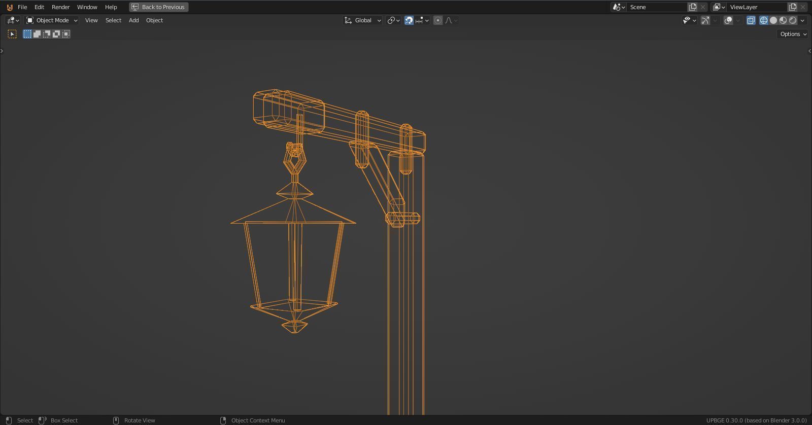 Basic Lamp Post - 1 Sided -  3D model_9