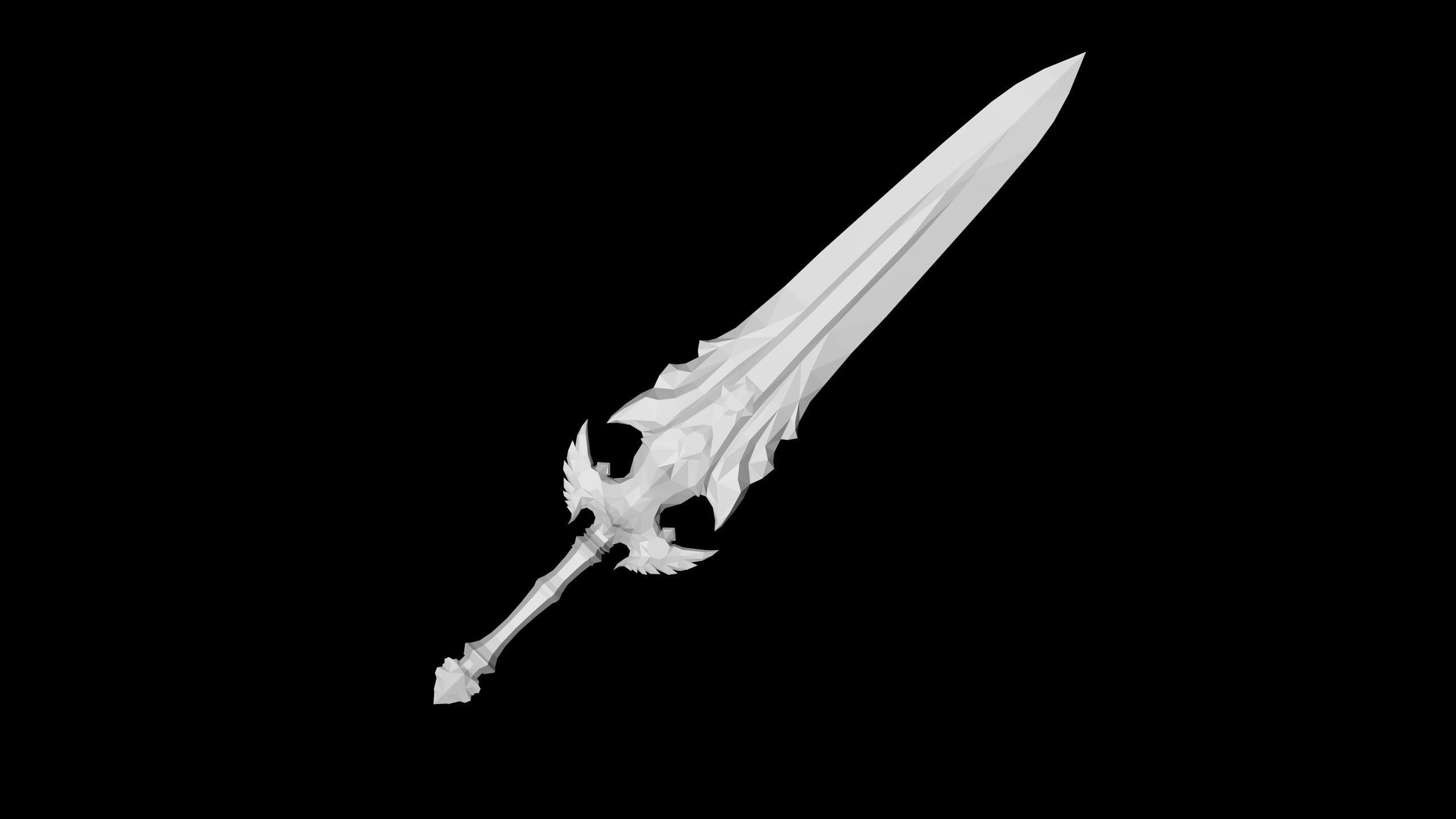 Regalia Greatsword Low-poly 3D model_4
