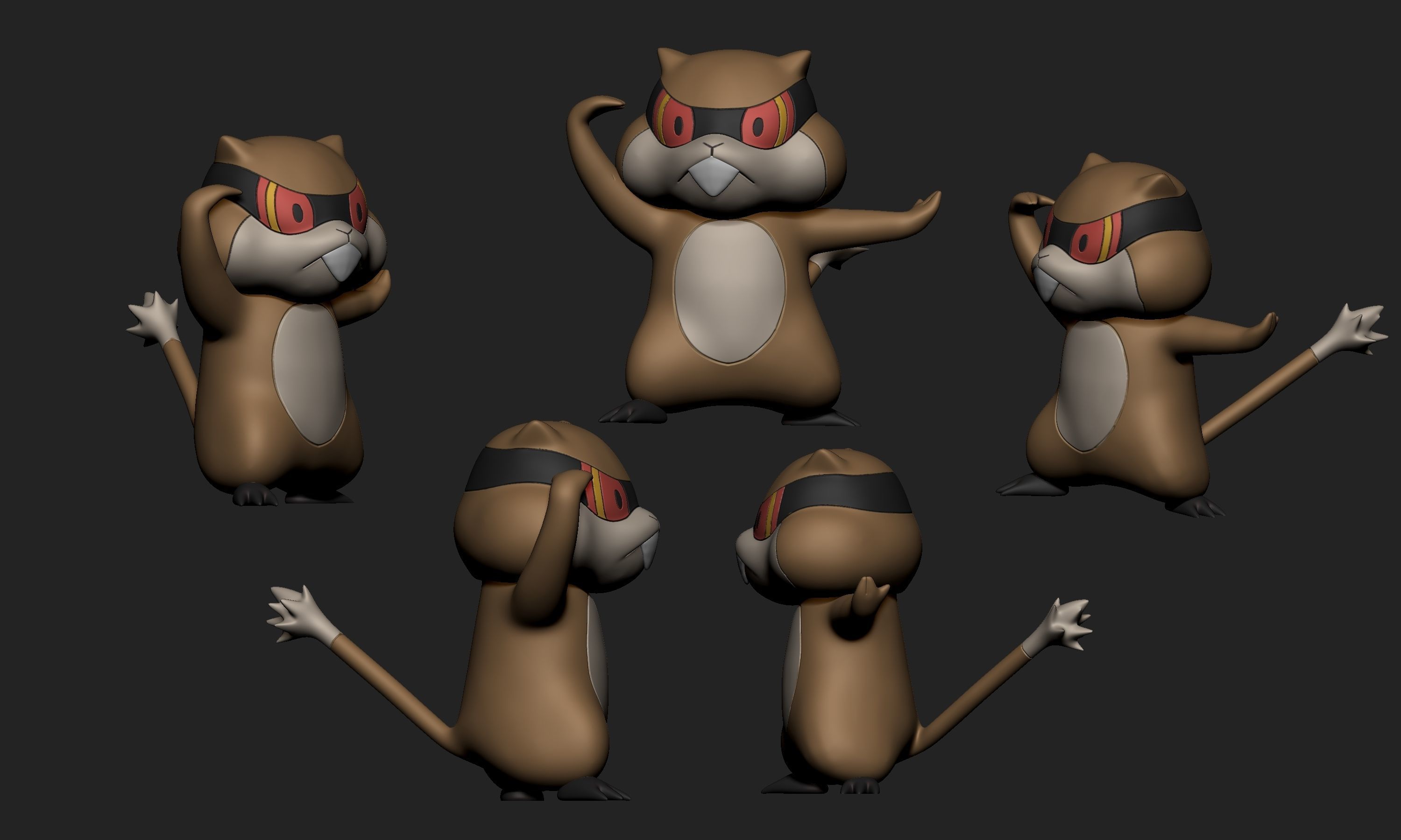 Pokemon - Patrat and Watchog  3D print model_3