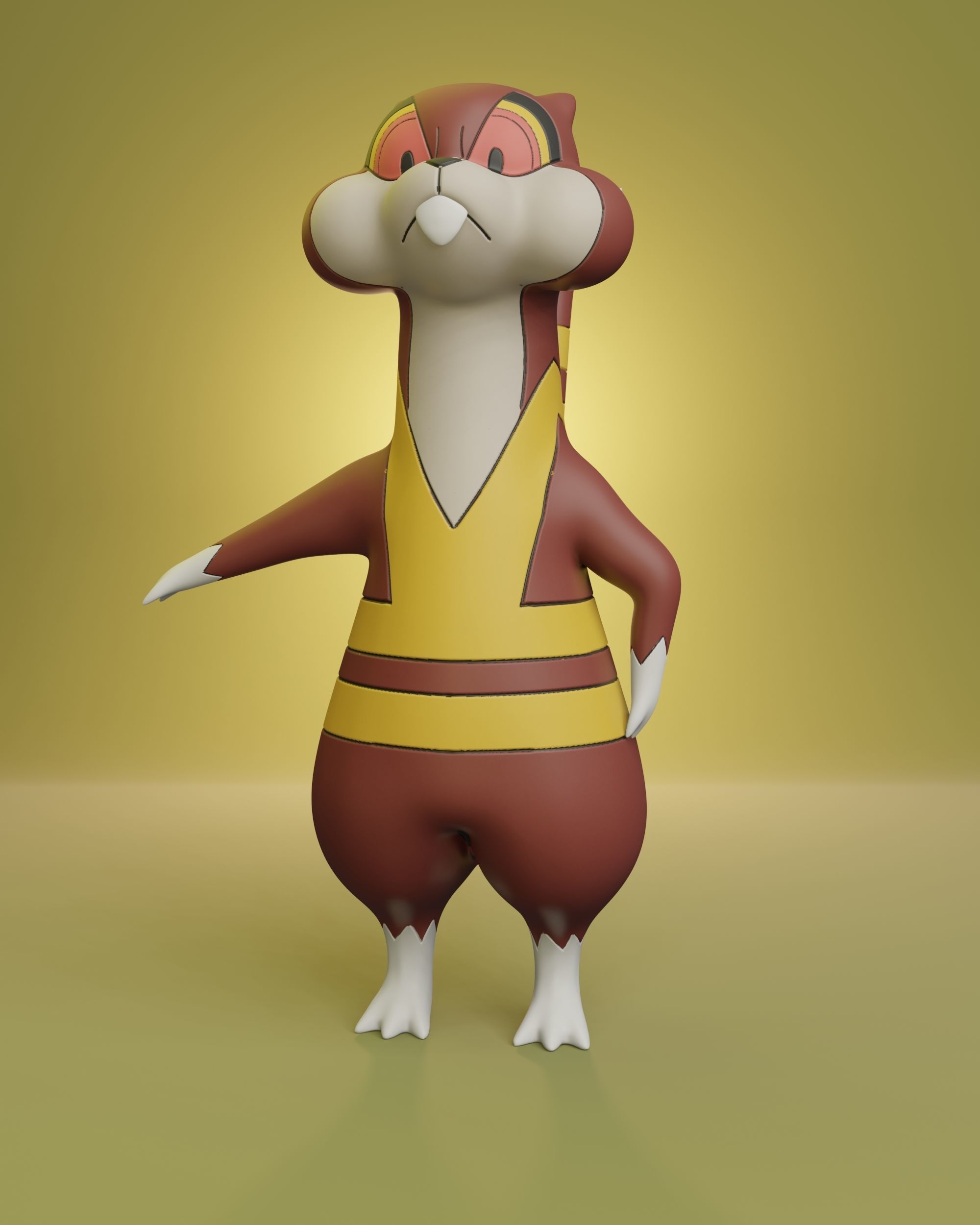 Pokemon - Patrat and Watchog  3D print model_8