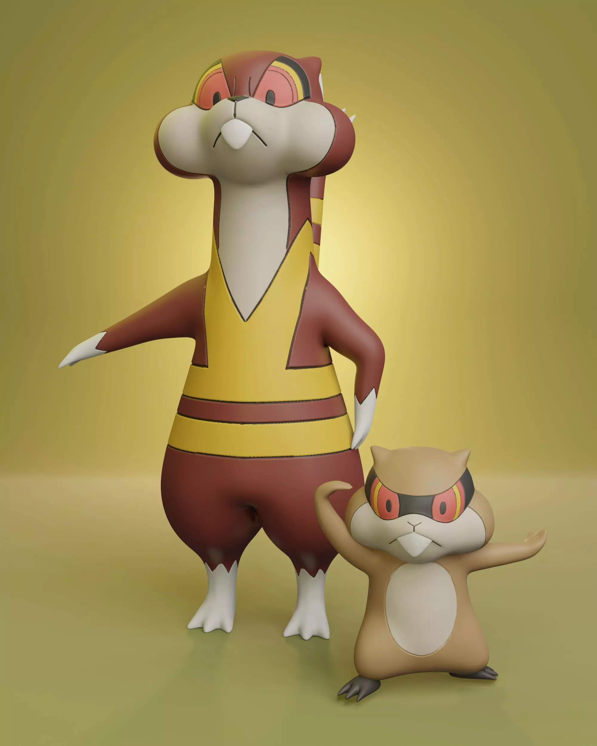 Pokemon - Patrat and Watchog  3D print model_0