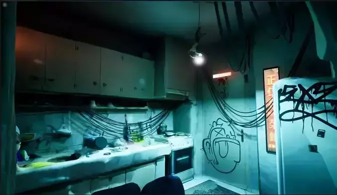 Cyberpunk Room Scene