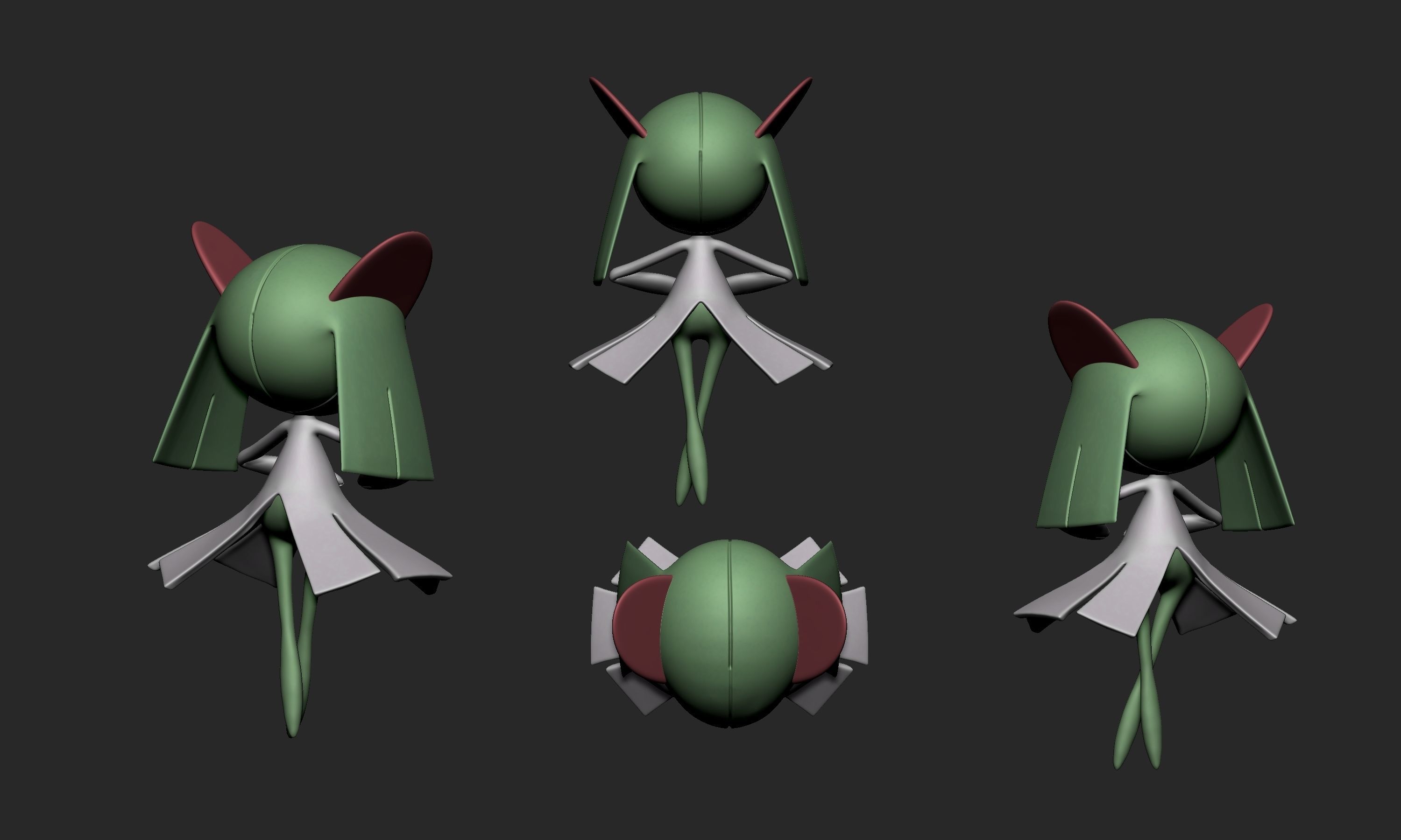 Pokemon - Ralts Kirlia Gardevoir and Gallade 3D print model_19