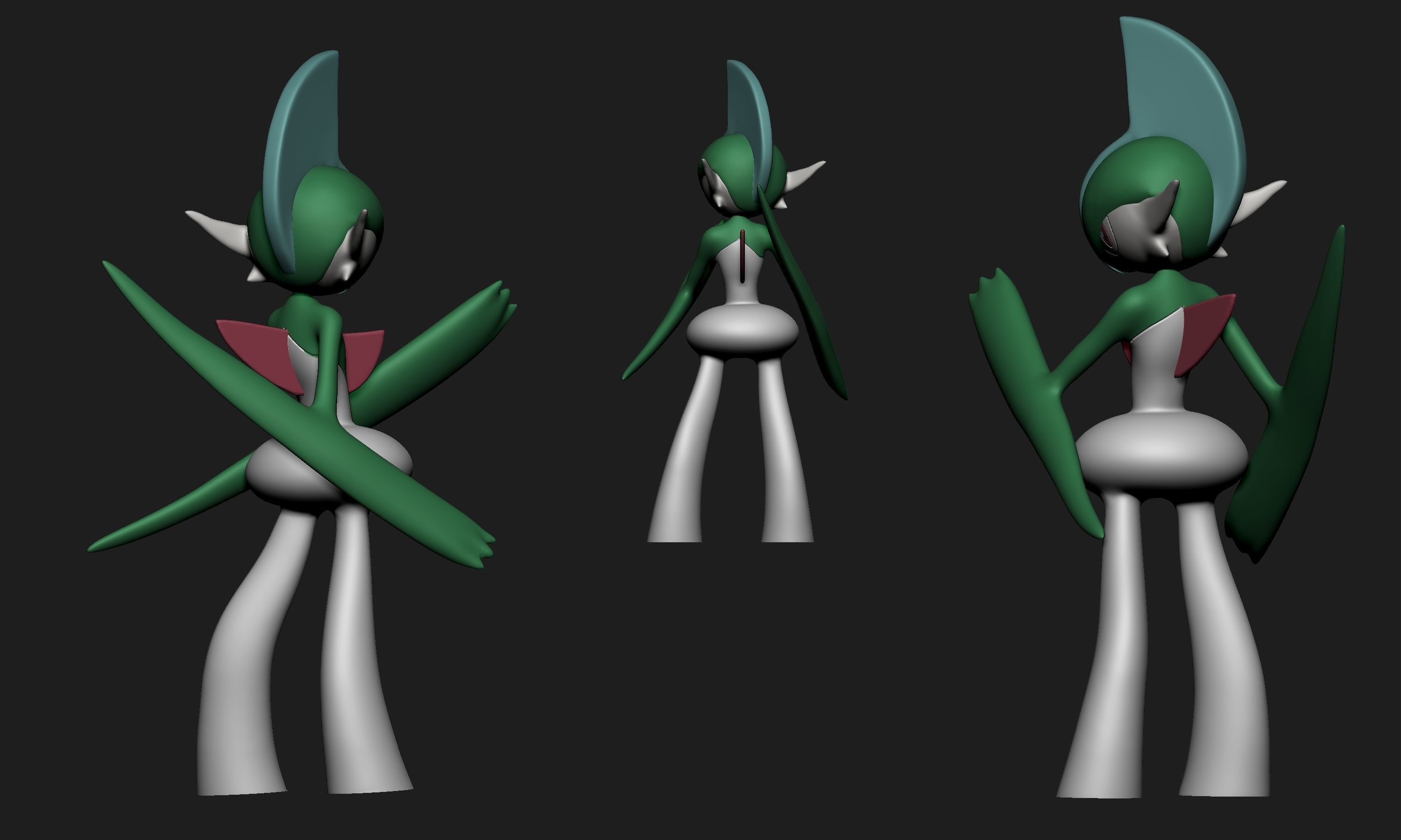 Pokemon - Ralts Kirlia Gardevoir and Gallade 3D print model_4
