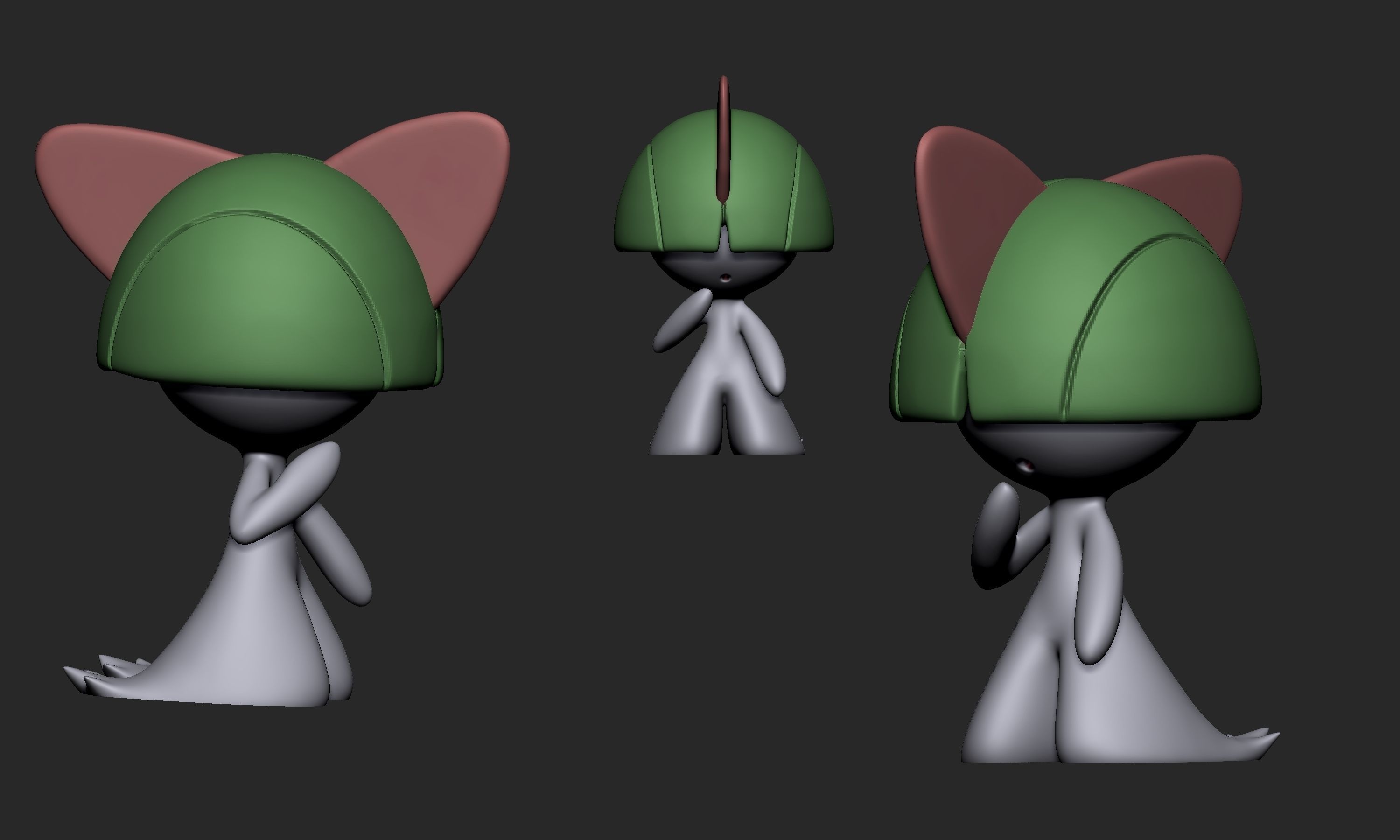 Pokemon - Ralts Kirlia Gardevoir and Gallade 3D print model_25