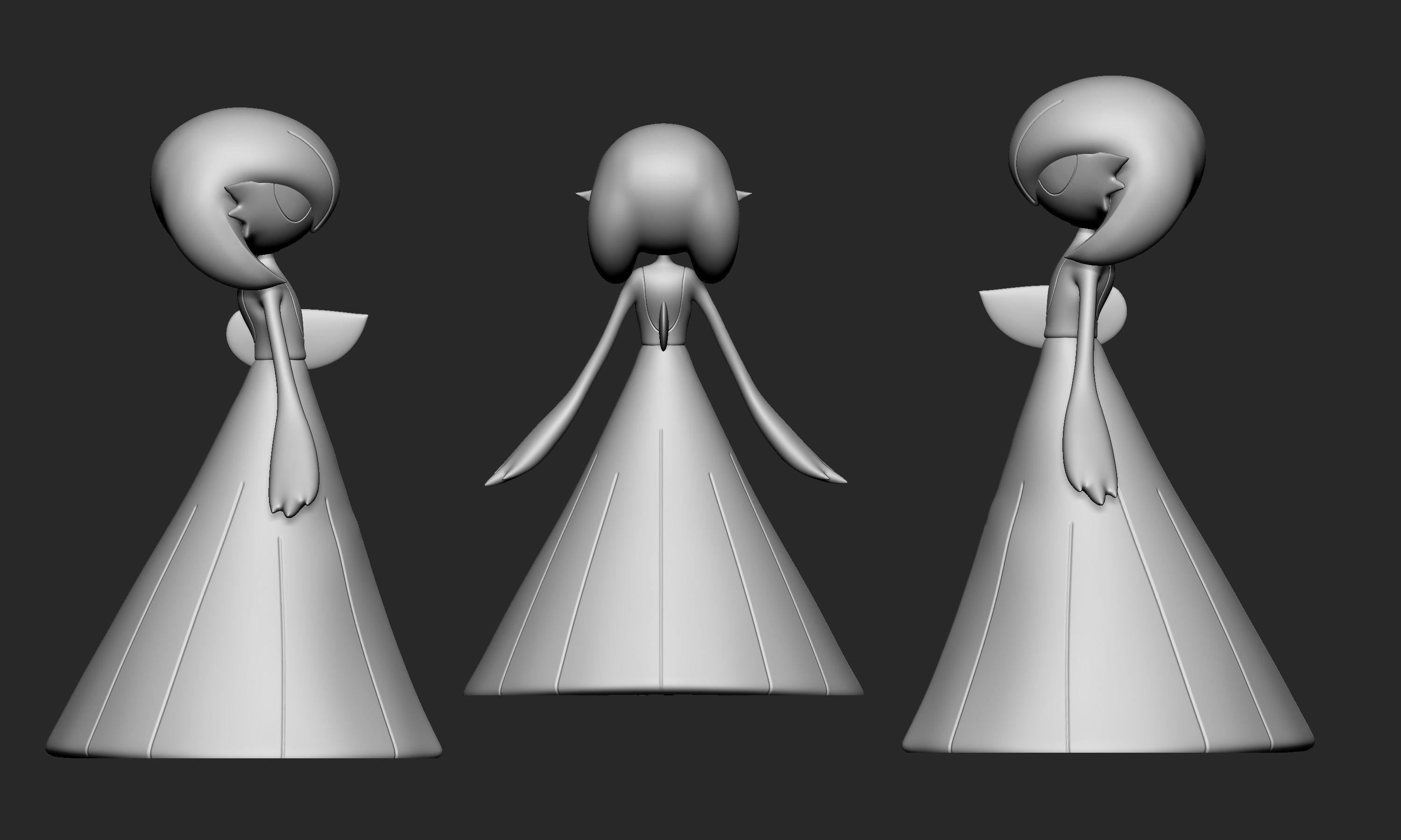 Pokemon - Ralts Kirlia Gardevoir and Gallade 3D print model_13