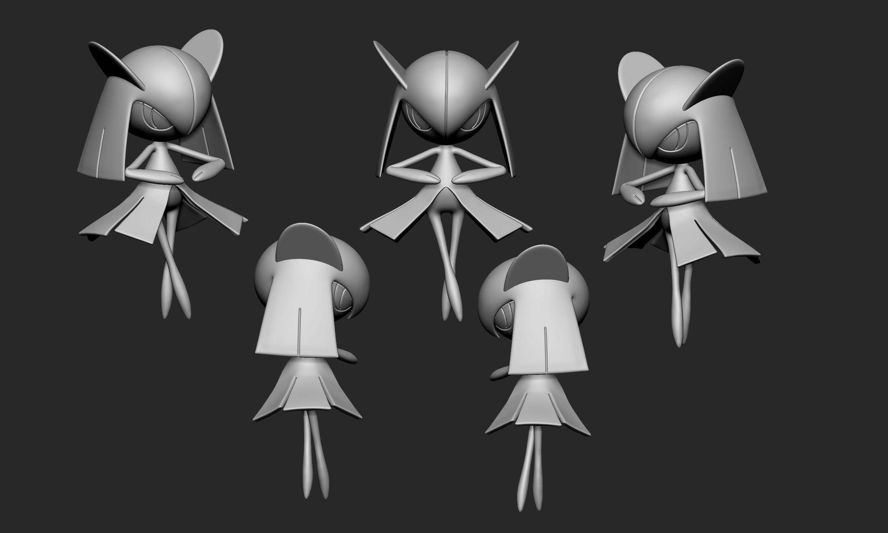 Pokemon - Ralts Kirlia Gardevoir and Gallade 3D print model_21