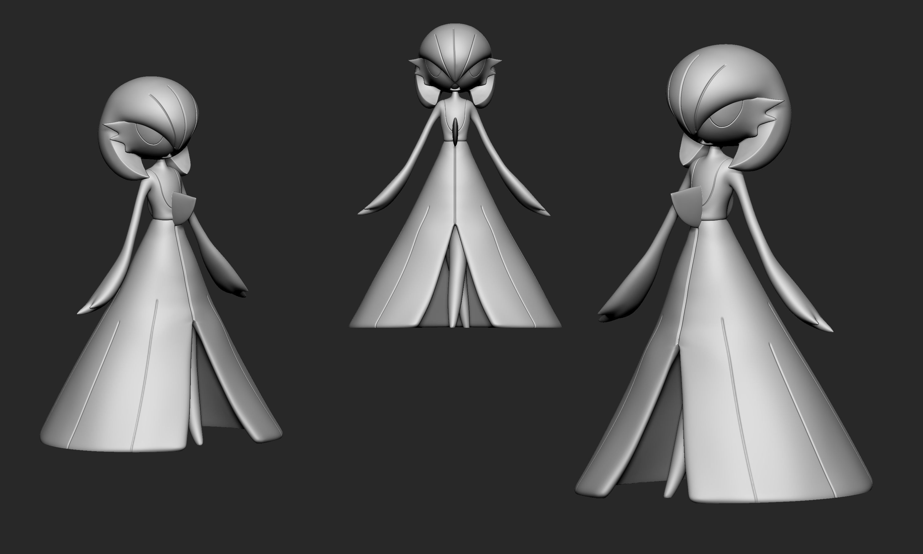 Pokemon - Ralts Kirlia Gardevoir and Gallade 3D print model_9