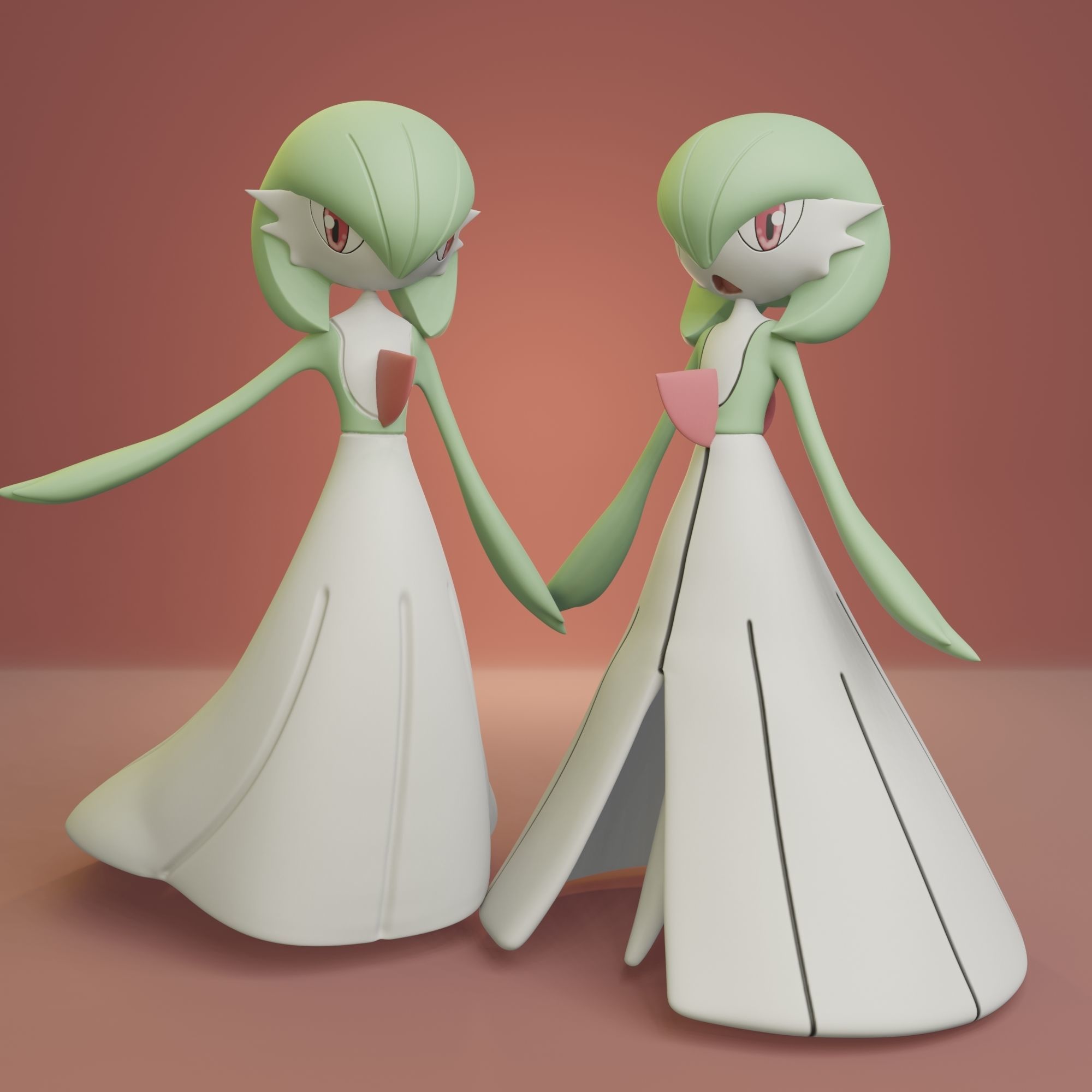 Pokemon - Ralts Kirlia Gardevoir and Gallade 3D print model_8