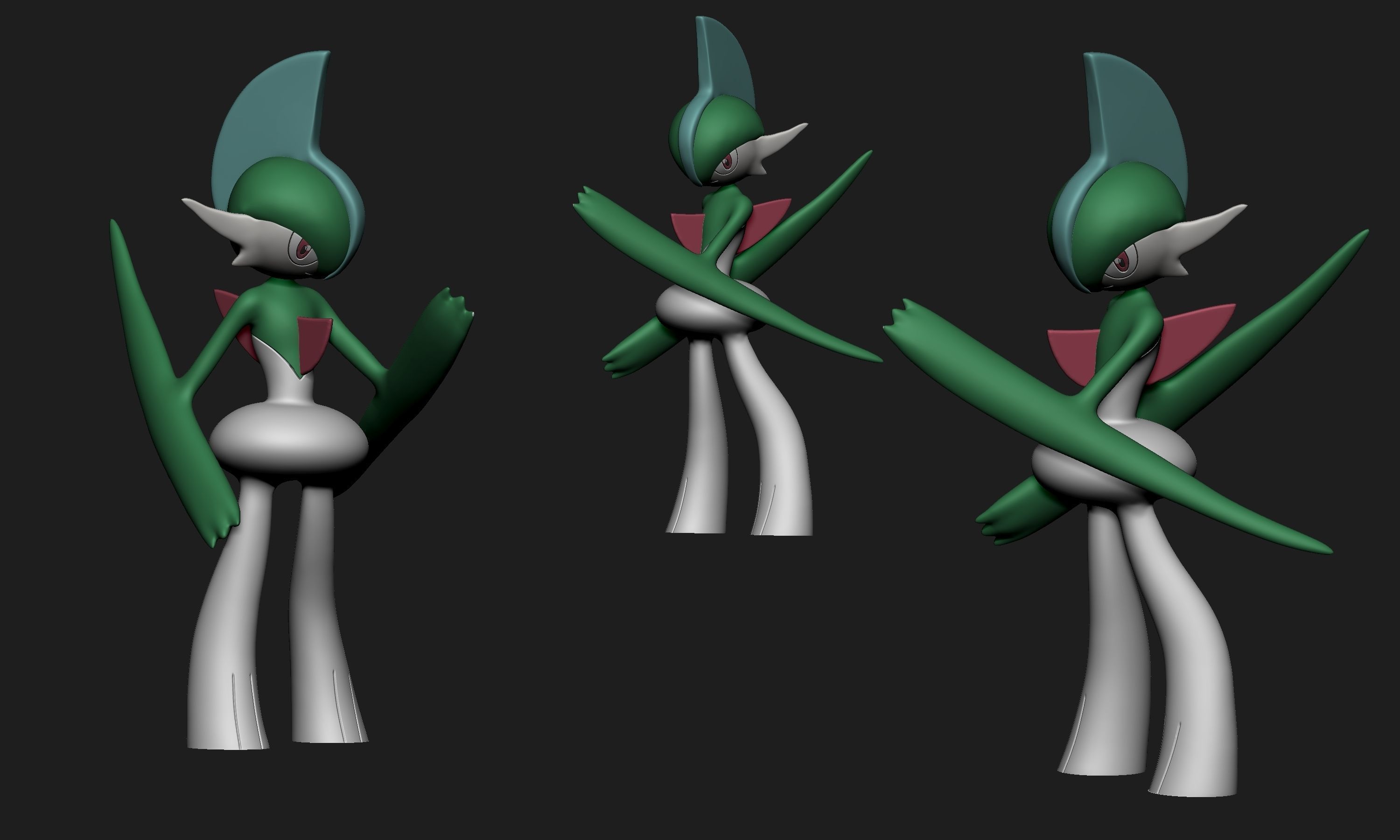 Pokemon - Ralts Kirlia Gardevoir and Gallade 3D print model_3