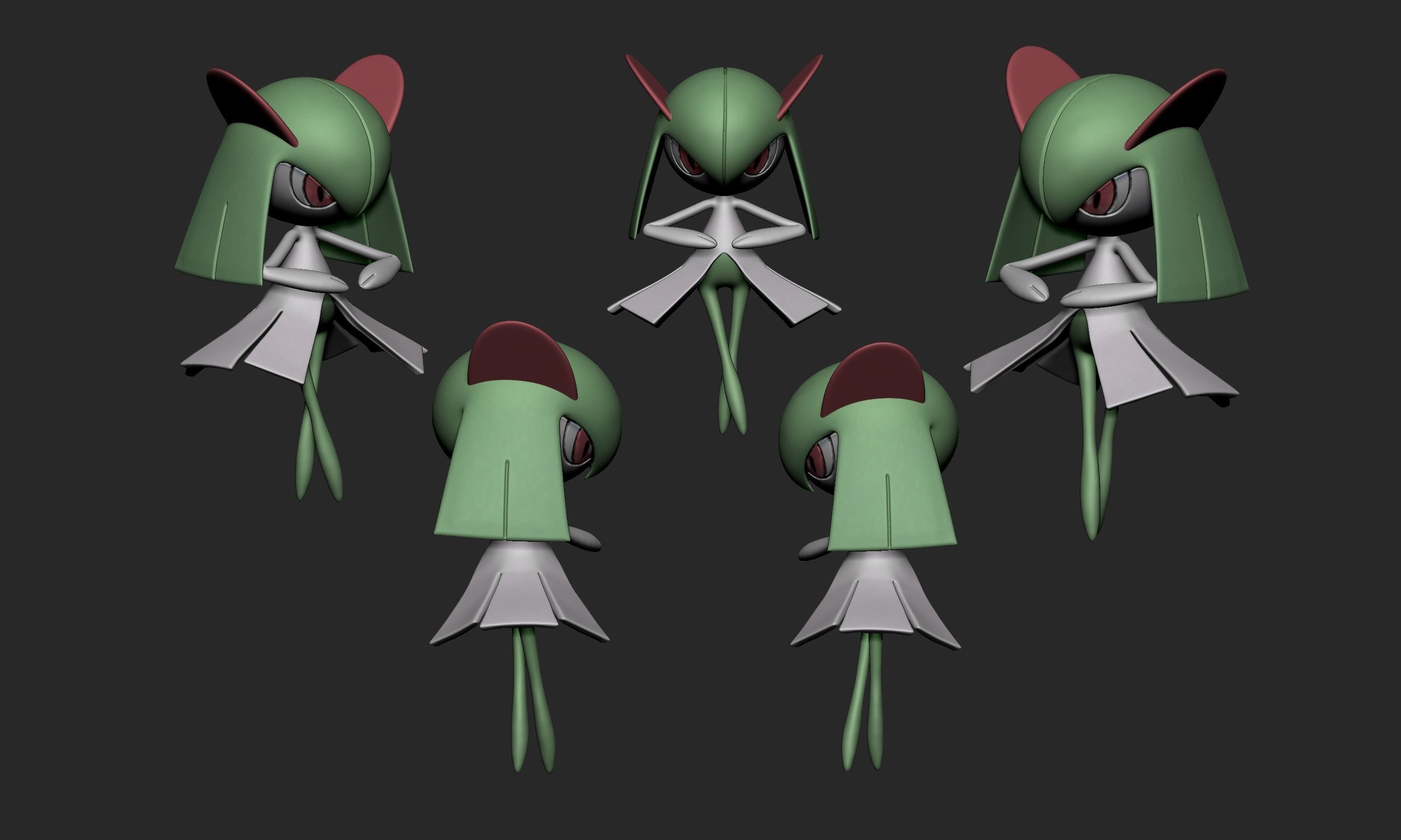 Pokemon - Ralts Kirlia Gardevoir and Gallade 3D print model_18