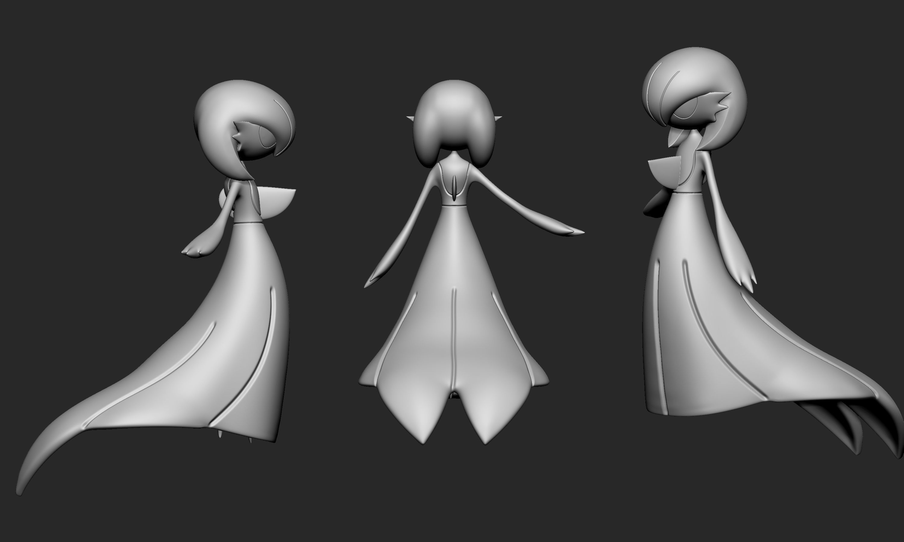 Pokemon - Ralts Kirlia Gardevoir and Gallade 3D print model_16