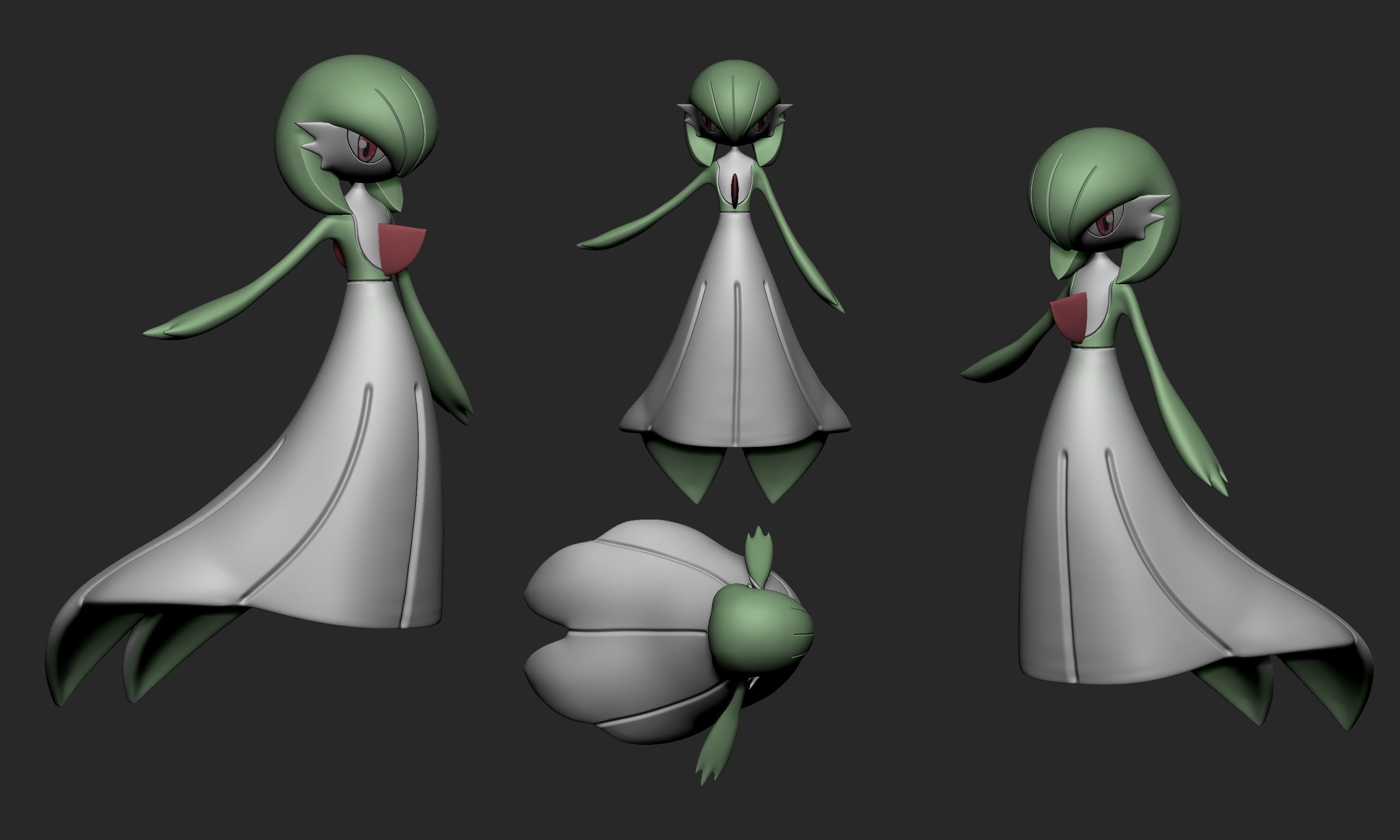 Pokemon - Ralts Kirlia Gardevoir and Gallade 3D print model_15