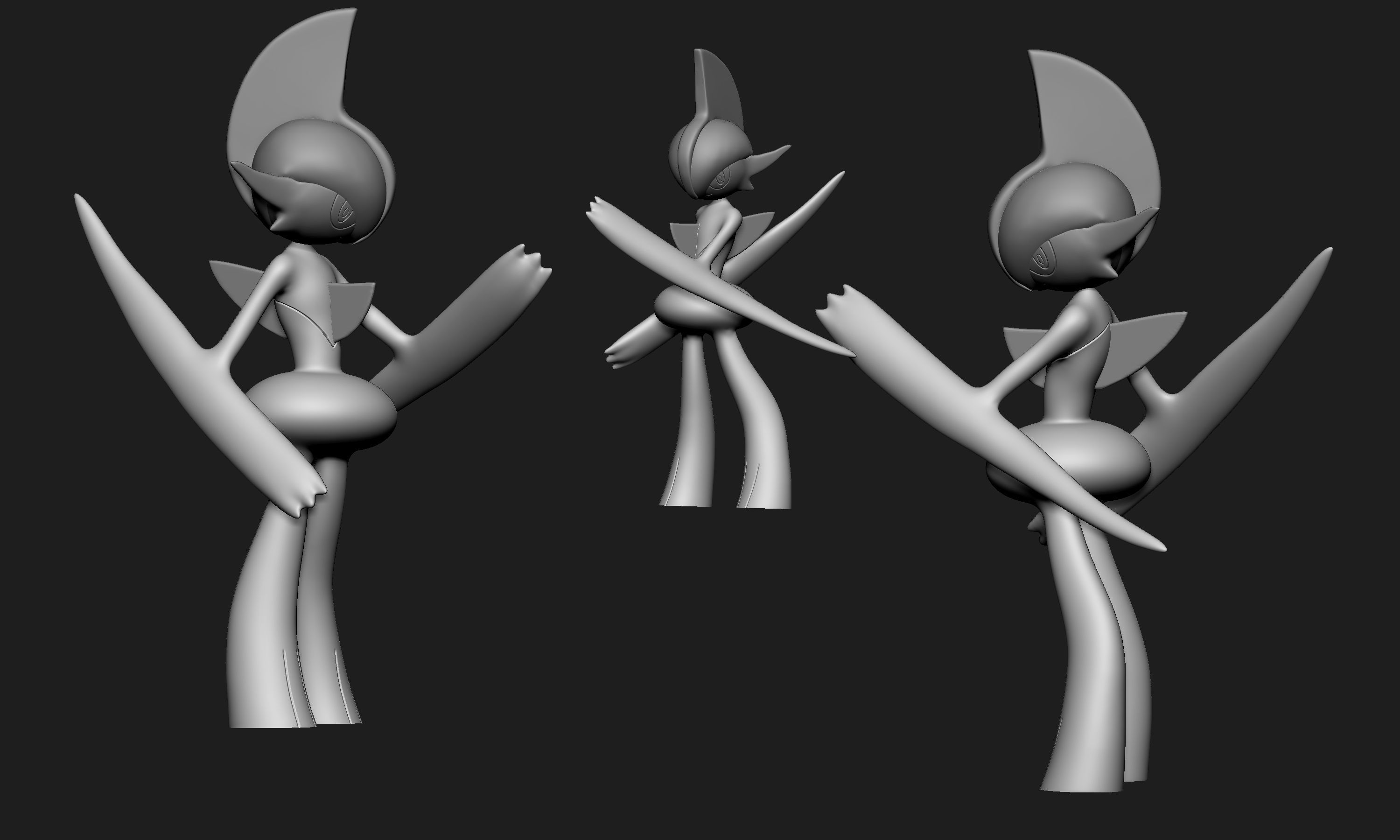 Pokemon - Ralts Kirlia Gardevoir and Gallade 3D print model_6