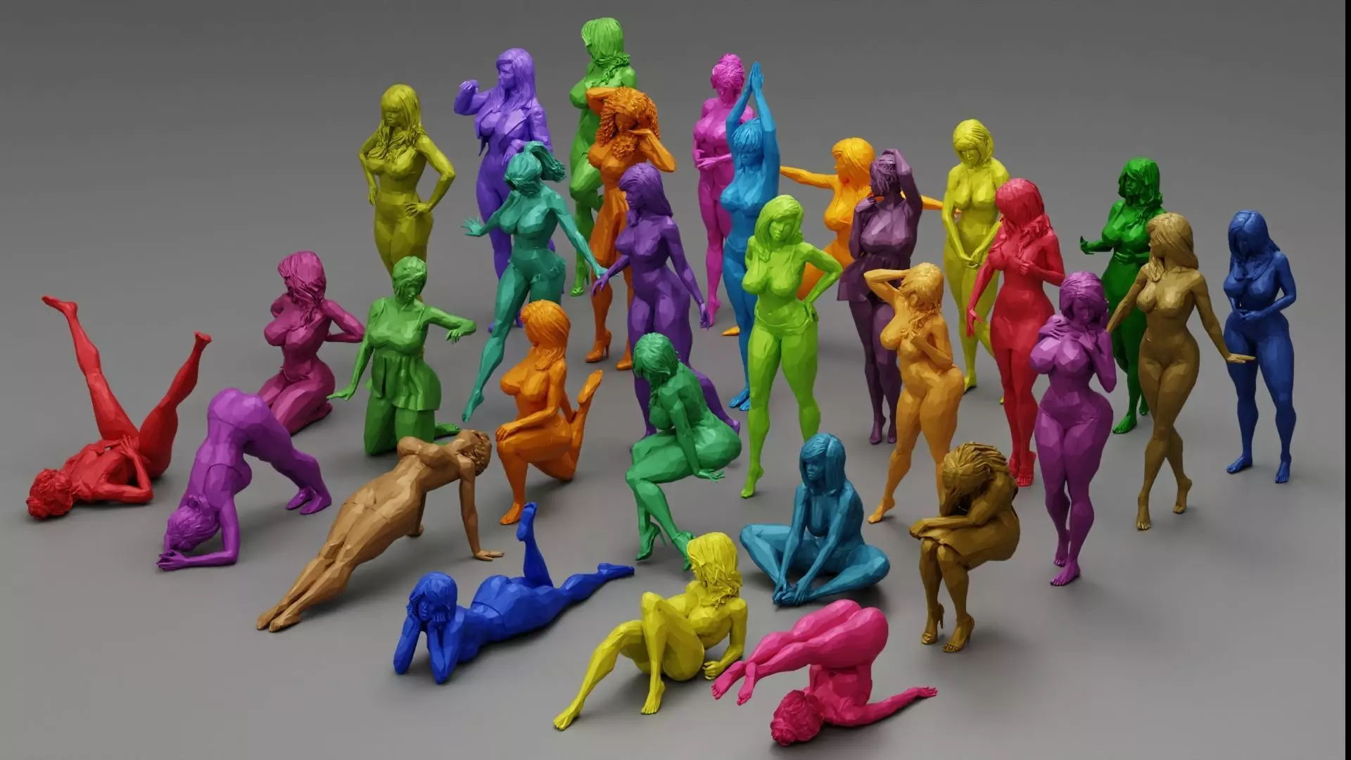 30 Models Lowpoly for Woman 3D print model