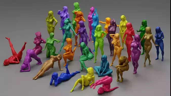 30 Models Lowpoly for Woman  3D print model