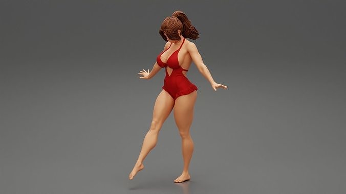 Sexy Woman Standing With One Leg 3D print model