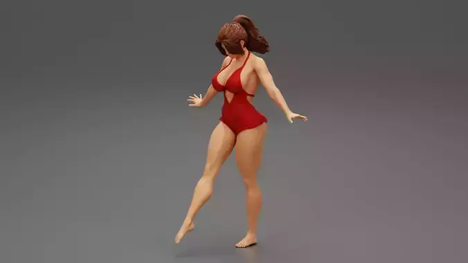 Sexy Woman Standing With One Leg 3D print model