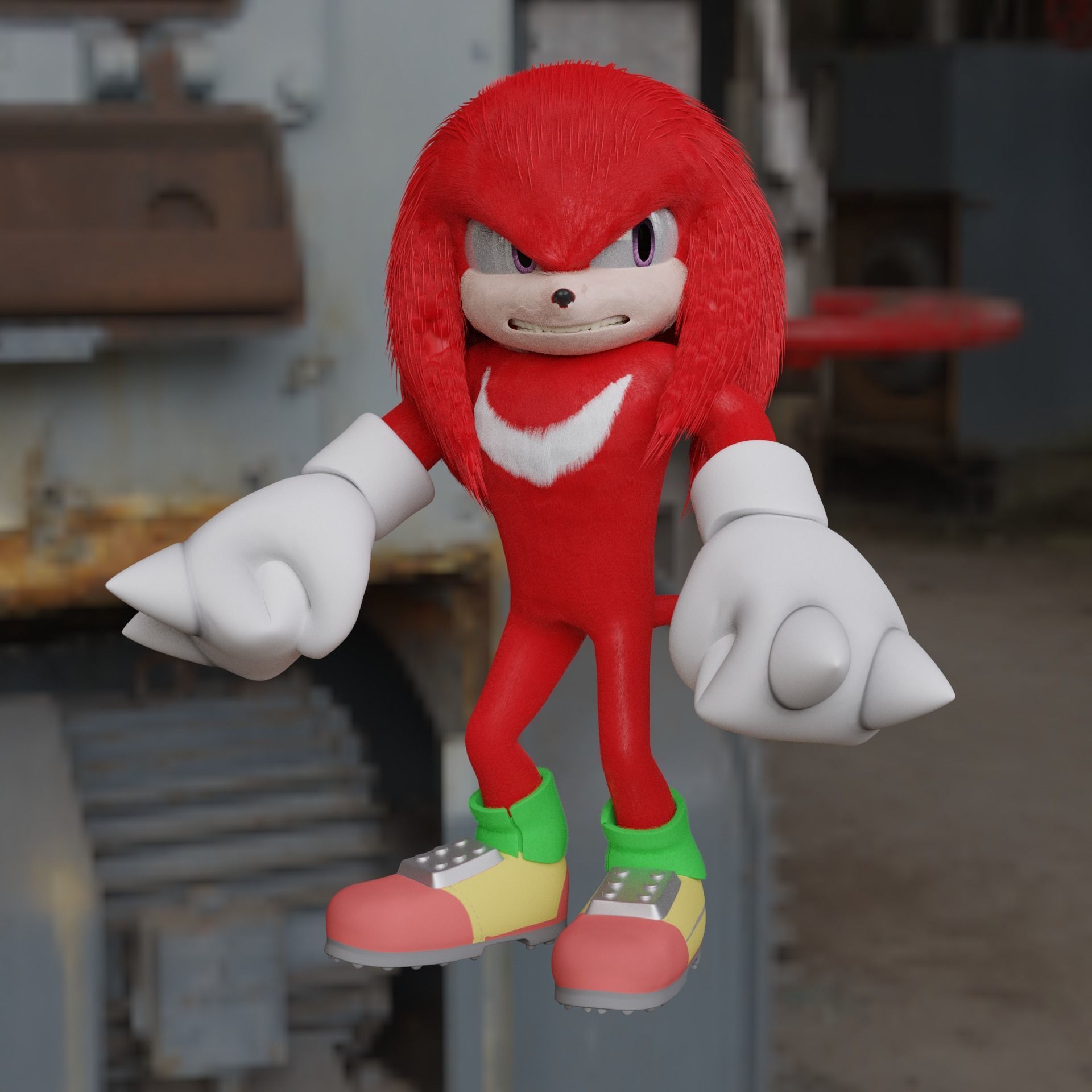 Knuckles the Echidna Low-poly 3D model_2