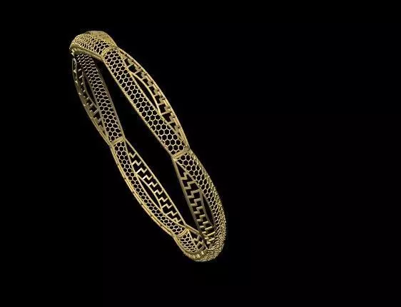 GOLD BANGLE KUWAITI DESING Free 3D print model