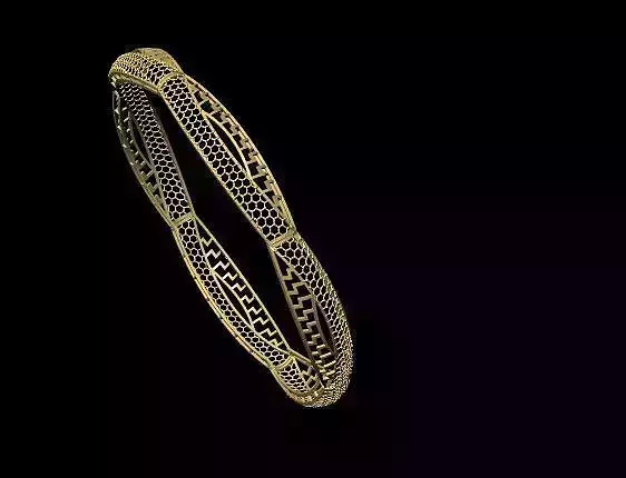 GOLD BANGLE KUWAITI  DESING