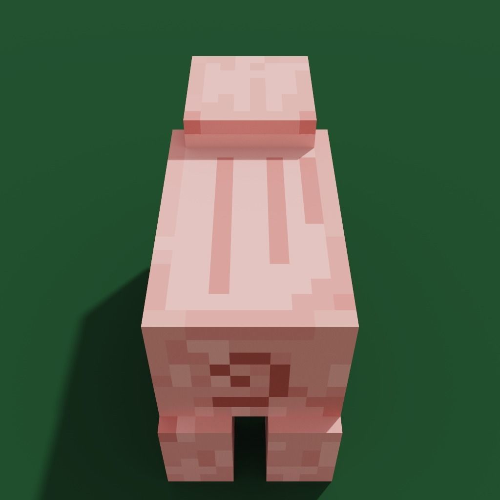 MineCraft pig  model Low-poly 3D model_8