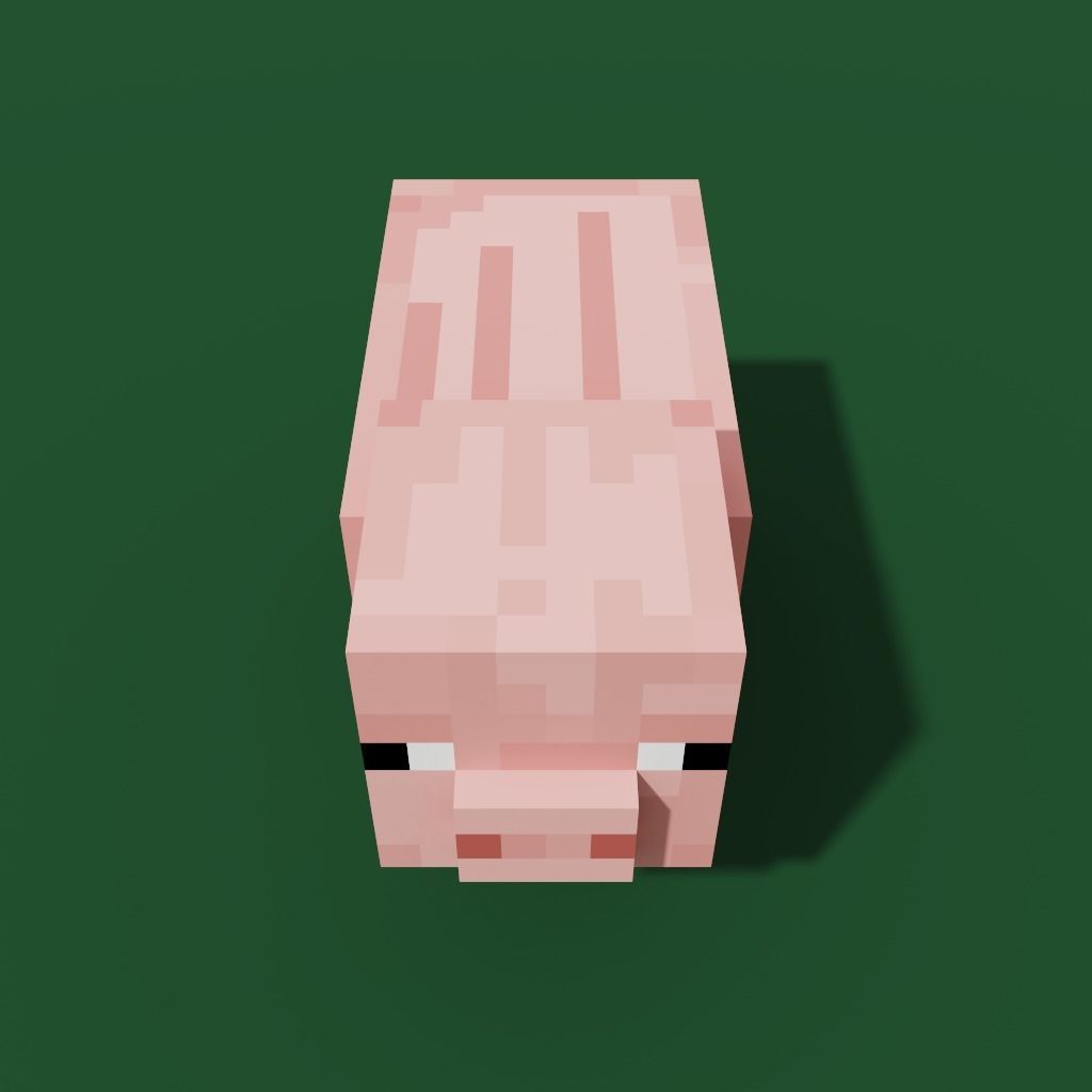 MineCraft pig  model Low-poly 3D model_12