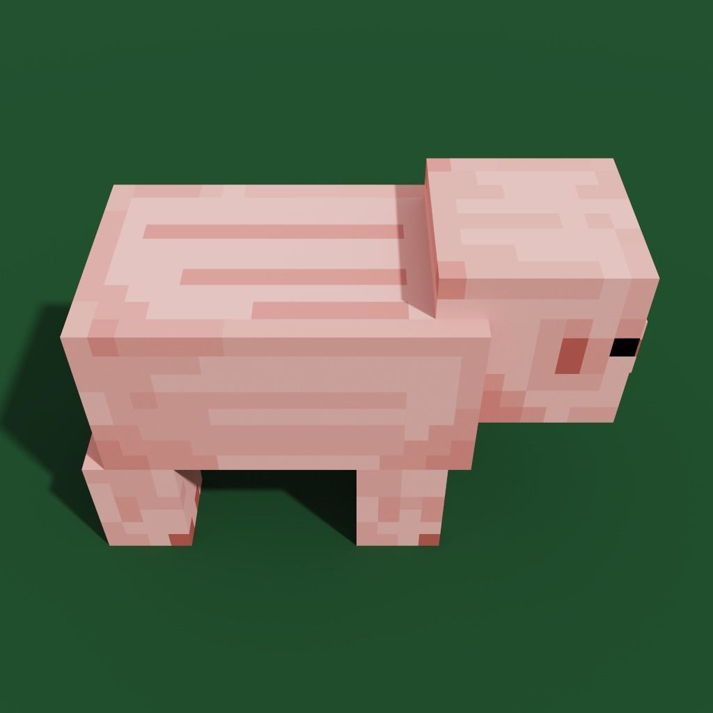 MineCraft pig  model Low-poly 3D model_10