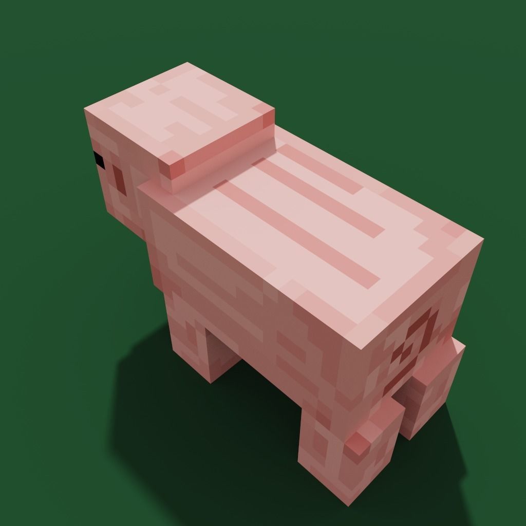 MineCraft pig  model Low-poly 3D model_7
