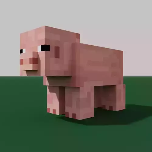 MineCraft pig  model Low-poly 3D model MineCraft pig  model Low-poly 3D model