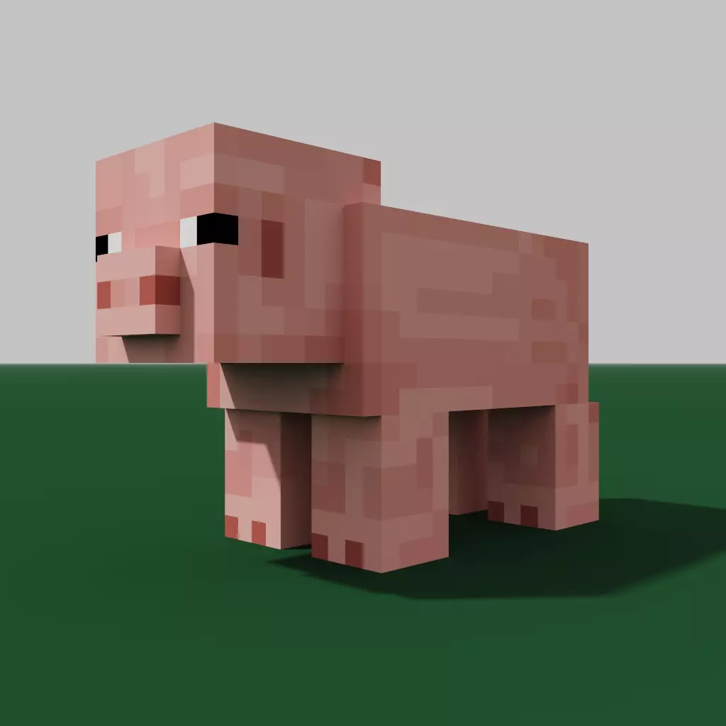 MineCraft pig  model Low-poly 3D model_0