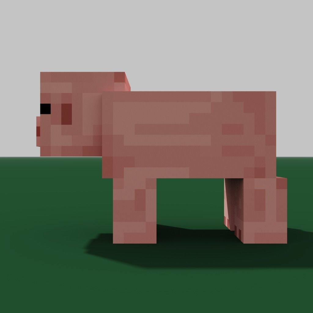MineCraft pig  model Low-poly 3D model_5
