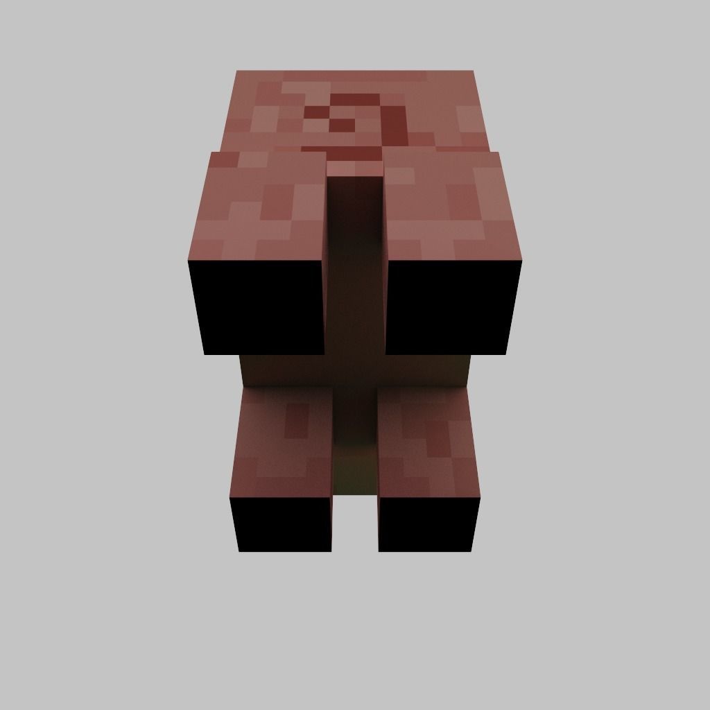 MineCraft pig  model Low-poly 3D model_4