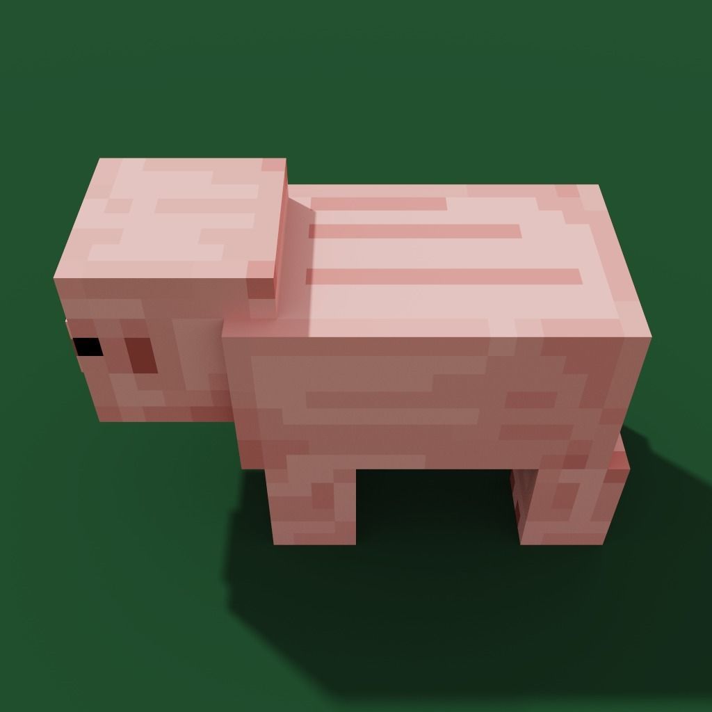 MineCraft pig  model Low-poly 3D model_6