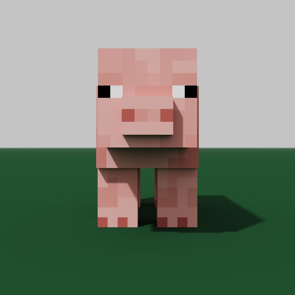 MineCraft pig  model Low-poly 3D model_2
