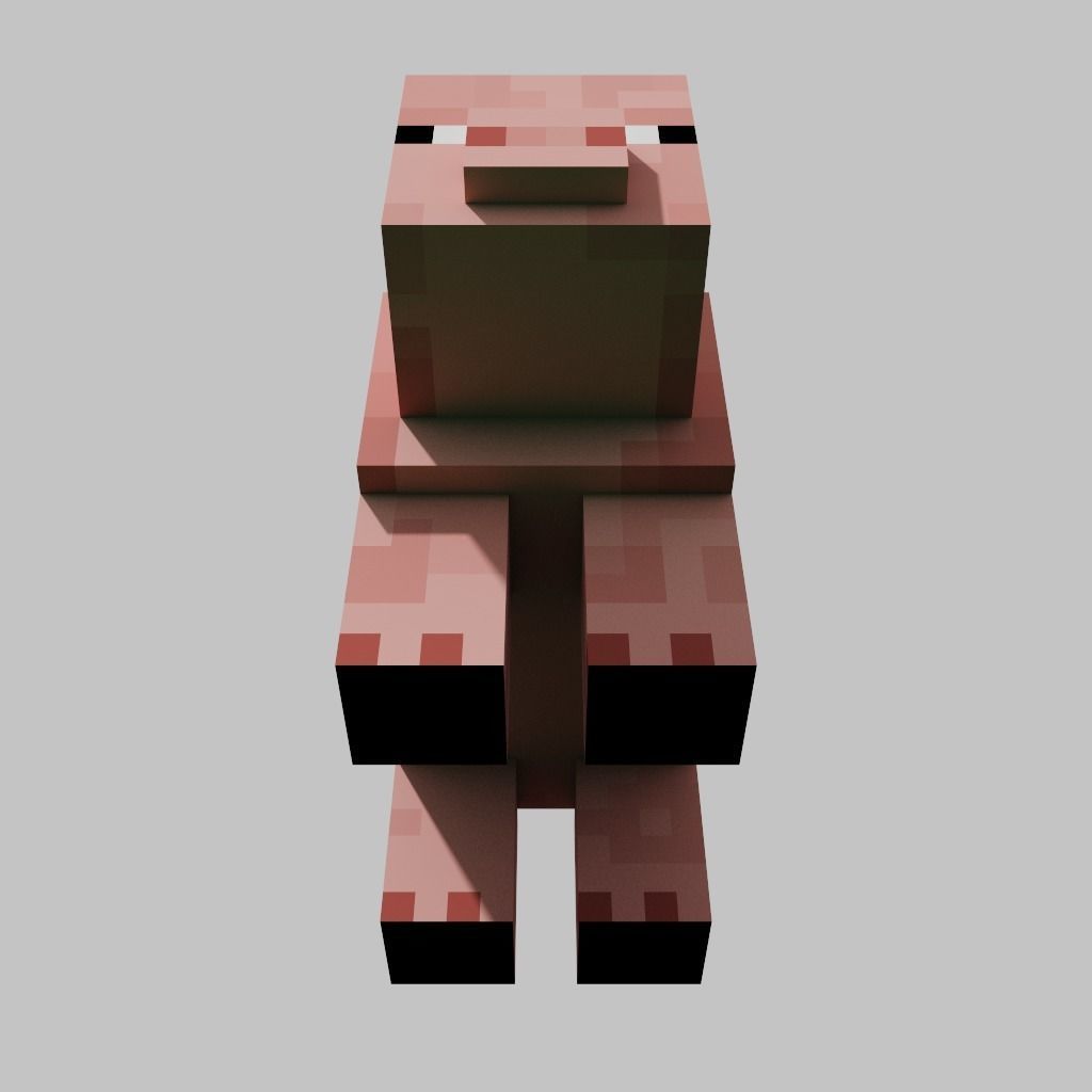 MineCraft pig  model Low-poly 3D model_3