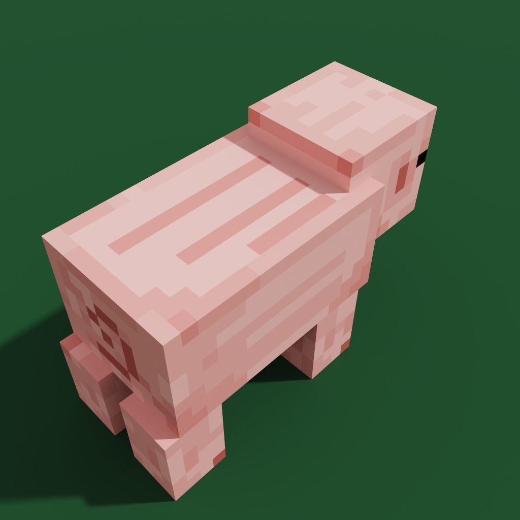 MineCraft pig  model Low-poly 3D model_9